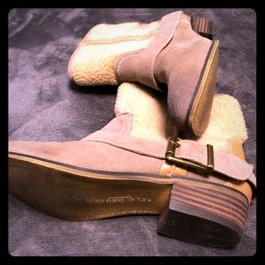 Ankle boots leather sheepskin heel